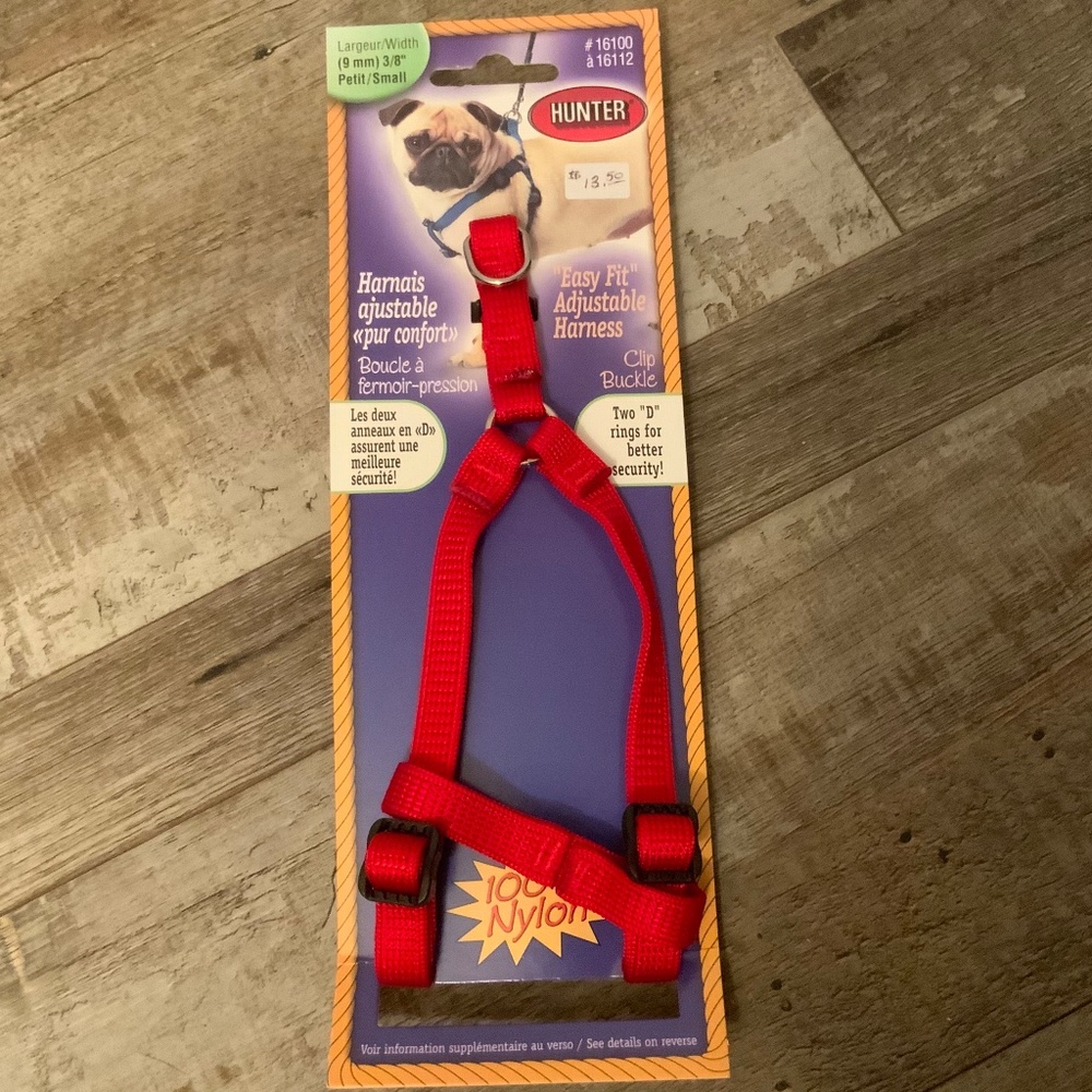 Hunter Adjustable Red Nylon Easy Fit Step-In Dog Harness (Small- 3/8” x 11-16”)